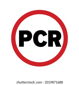 Pcr outline vector icon. Healthcare element. Test analysis. Restriction and attention sign. Flat simple line design illustration.