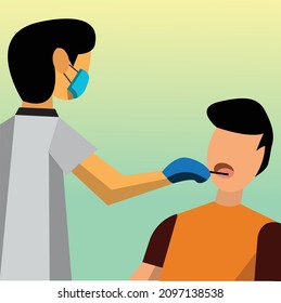 PCR test checkup vector art illustration