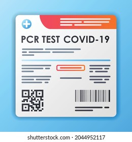 PCR test COVID color flat element on a blue background. Medical analysis. Vector illustration 