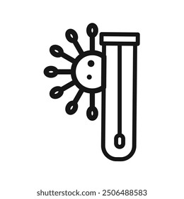 Icono de prueba PCR Logotipo de Vector de arte de línea negra