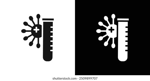PCR test icon Black line art vector logo set