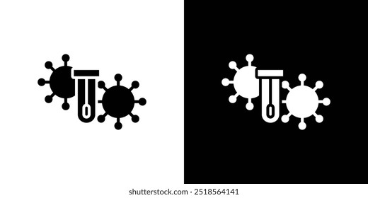 PCR test icon Flat fill set collection