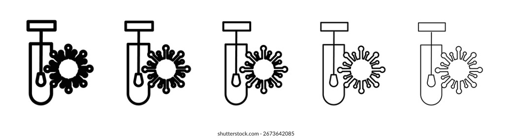 PCR test icon flat illustration set logo
