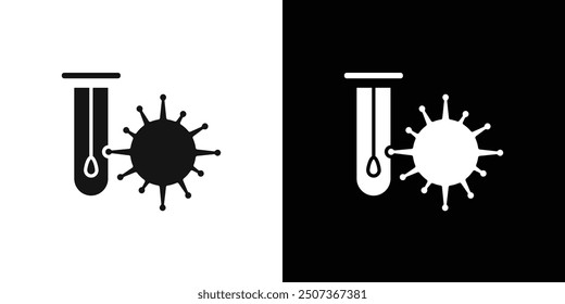 PCR test icon flat line symbol set.