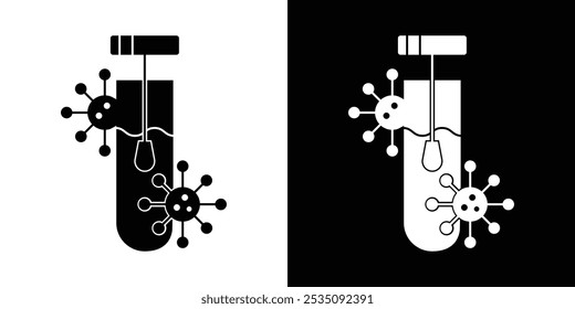 Icono de prueba de PCR logotipo lineal aislado