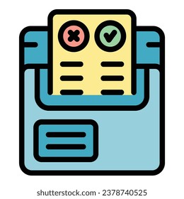 PCR test icon outline vector. Corona health. Covid travel color flat