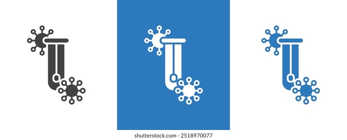 Ilustração de linha fina do ícone de teste PCR