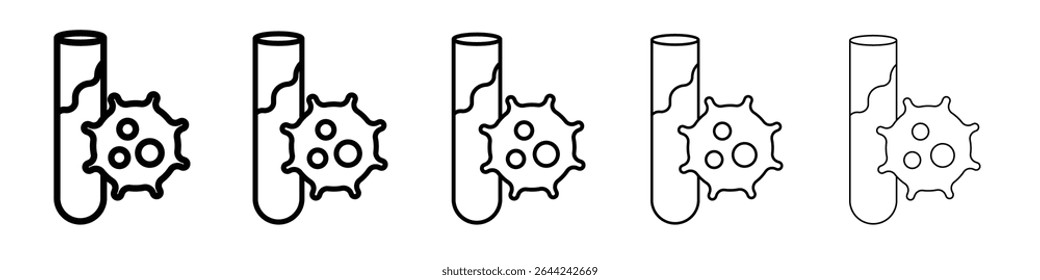 Ícone de teste PCR conjunto fino de marca de logotipo de contorno