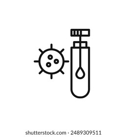 Umriss der PCR-Testlogo-Vektorgrafik