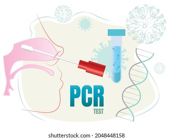 PCR Test - Polymerase Chain Reaction - Disease Prevention And Pandemic Control Of Coronavirus - Vector Icon
