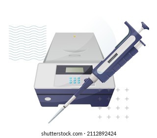 PCR Testing Lab Apparatus - Illustration as EPS 10 File