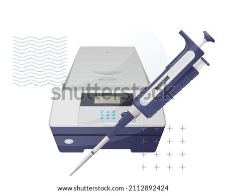 PCR Testing Lab Apparatus - Illustration as EPS 10 File