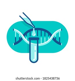 PCR testing  - polymerase chain reaction - disease prevention and fight against coronavirus pandemic - vector emblem