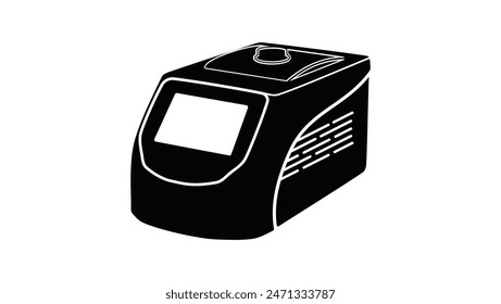 PCR Thermal Cycler, schwarze isolierte Silhouette