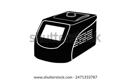 PCR Thermal Cycler, black isolated silhouette