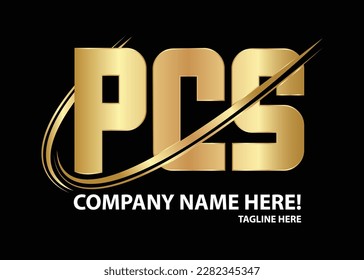 PCS letter logo design on black background. PCS creative initials letter logo concept