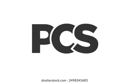 PCS logo design template with strong and modern bold text. Initial based vector logotype featuring simple and minimal typography. Trendy company identity ideal for businesses brand presence.