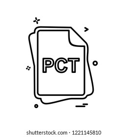 PCT file type icon design vector