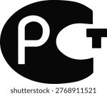 PCT Russia Conformity Certification Mark Black Vector Icon Badge Symbol