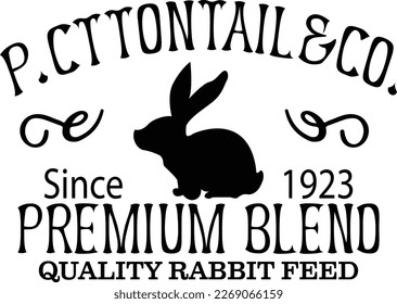 P.cttontailco. since 1923 premium blend quality rabbit feed