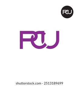 Diseño de monograma de letra de logotipo de PCU