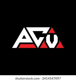 PCV triangle letter logo design with triangle shape. PCV triangle logo design monogram. PCV triangle vector logo template with red color. PCV triangular logo Simple, Elegant, and Luxurious design.