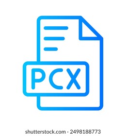 Pcx Document file picture gradient icon. format file type icons symbol, Extension, type data, vector illustration.