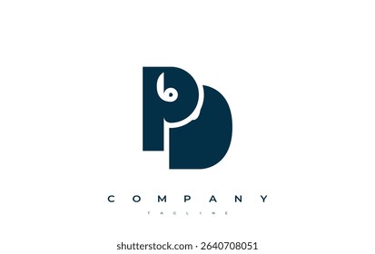PD Abstract Geometric Logo Design. Modern and elegant logo design with simplistic typography elements, showcasing branding excellence.