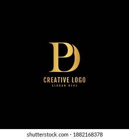 PD Combination text logotype. Minimalist letter concept. Typography for Company and Business Logo.