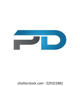 PD company linked letter logo blue