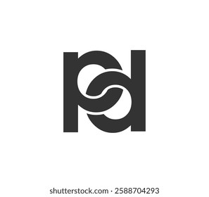 PD creative geometric initial based modern and minimal logo. Letter p d trendy fonts. Universal professional elegant techno vector design.