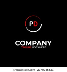 Plantilla de diseño de logotipo de letras modernas creativas de PD