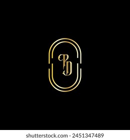 PLANTILLA de diseño de logotipo de letras modernas creativas de PD
