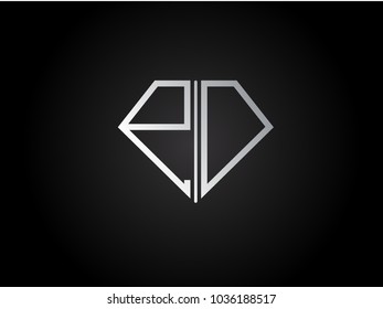 PD diamond shape silver color design