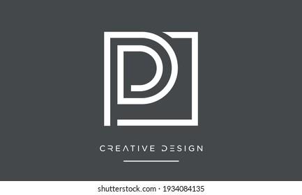 PD or DP Alphabet Letters Abstract Icon Logo Monogram