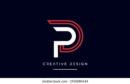 PD or DP Alphabet Letters Abstract Icon Logo Monogram