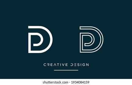 PD or DP Alphabet Letters Abstract Icon Logo Monogram