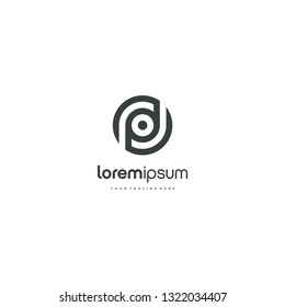 PD DP letter circle logo vector icon illustration