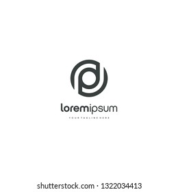 PD DP letter circle logo vector icon illustration