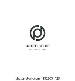 PD DP letter circle logo vector icon illustration