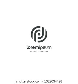PD DP letter circle logo vector icon illustration