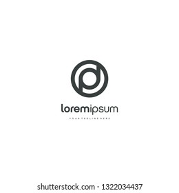 PD DP letter circle logo vector icon illustration