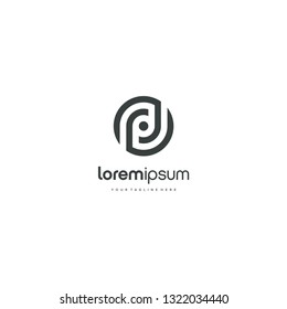 PD DP letter circle logo vector icon illustration