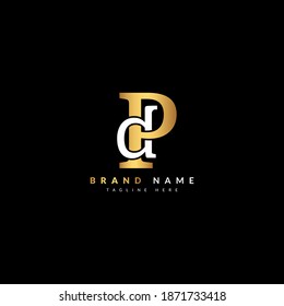 PD DP letter composite concept for company and business logo. Luxury logo design.