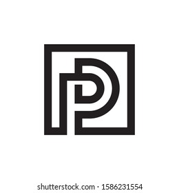 PD or DP Letter Logo Design Template Vector