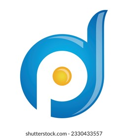 plantilla de icono de logotipo de letra dp de pd 1