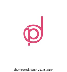 PD or DP lowercase linked line letter mark logo icon sign design vector illustration