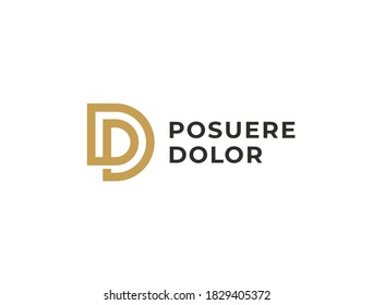 PD or DP. Monogram of Two letters P&D or D&P. Luxury, simple, minimal and elegant PD, DP logo design. Vector illustration template.