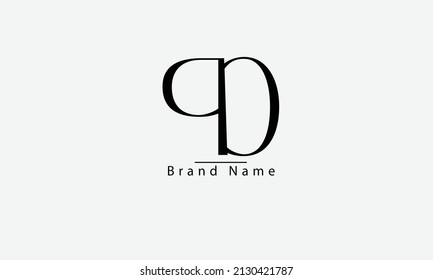 PD DP P D abstract vector logo monogram template