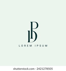 PD DP P D abstract vector logo monogram template
